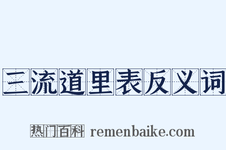 三流道里表反义词是什么意思的图片